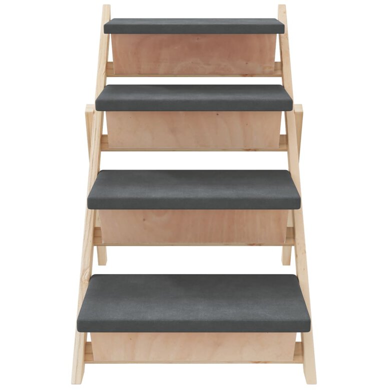 vidaXL Escalera para perros madera maciza de abeto gris 105x47 cm, , large image number null