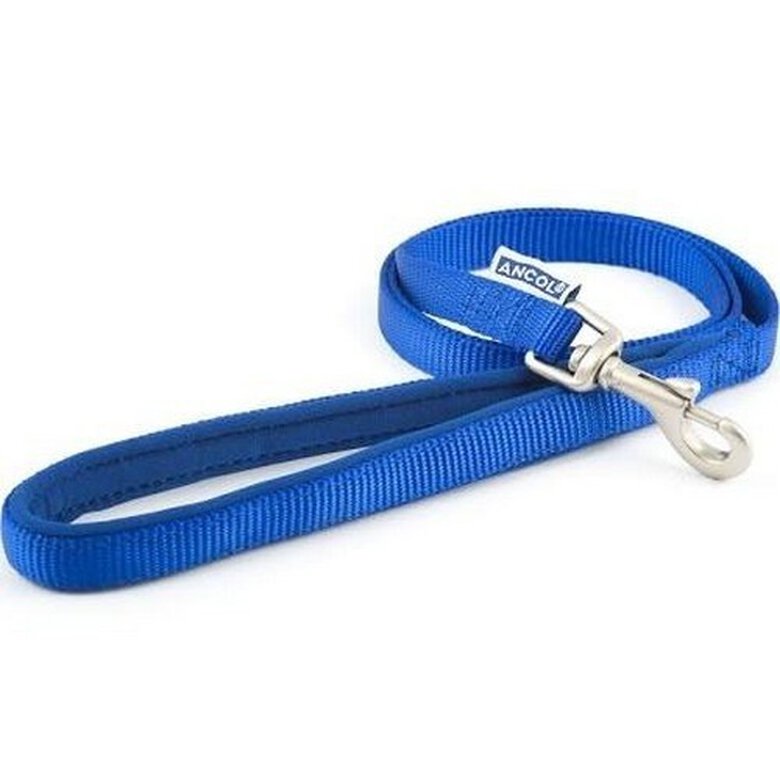 Ancol correa de nylon sedoso azul para perros, , large image number null