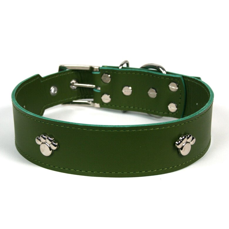 LGMCAN COLLAR DE PIEL VERDE CON  HUELLA, , large image number null