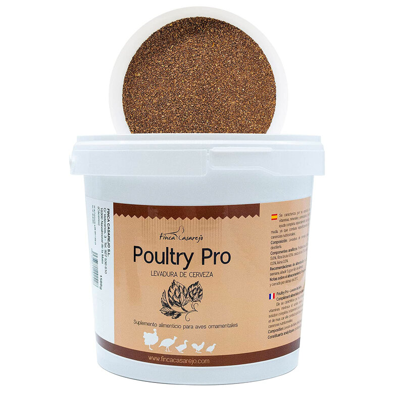 Levadura de Cerveza para Animales – Poultry Pro 1,5Kg – Fortalece el Plumaje en Aves y el Pelaje en Perros – Ayuda al Sistema Inmunitario, la Flora Intestinal, la Muda y la Cría, , large image number null