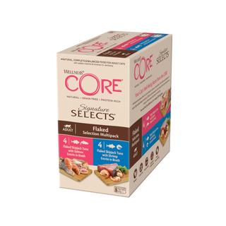 Wellness Core Signature Selects Flaked Atún latas para gatos - Multipack 8