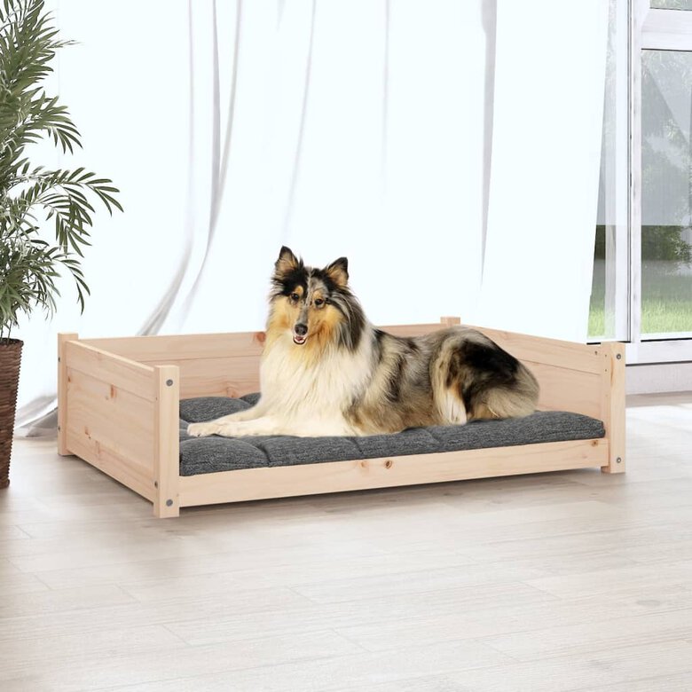 VidaXL Estructura lisa cama de madera para perros, , large image number null