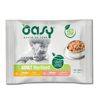 Oasy Esterilizado trozos en salsa para gatos