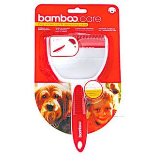 Cepillo Bamboo para capa inferior de perros color Rojo