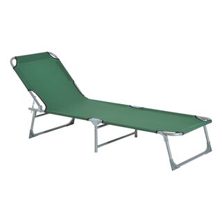 Outsunny Tumbona plegable Verde para jardin