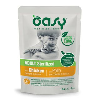 Oasy Pollo en trozos en salsa cómida húmeda para gato adulto esterilizado