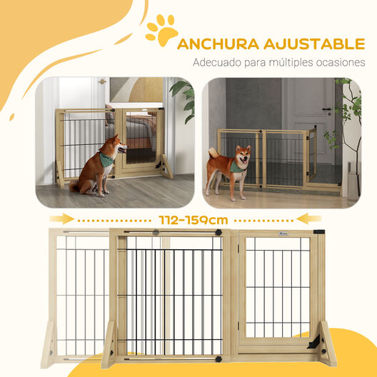 PawHut Barrera Seguridad para Perros Extensible Valla Retráctil para  Mascotas con Extensión de Acero y Malla de Texteline para Escaleras y  Puertas