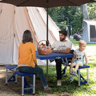 Outsunny Mesa Maleta de Camping azul Plegable y Portátil con 4 Asientos y Agujero para Sombrilla, , large image number null