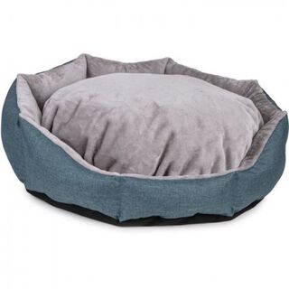 Vadigran ares cama redonda gris y azul para perros