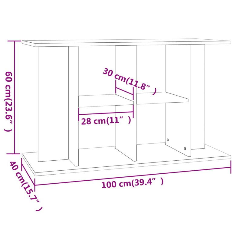 vidaXL Soporte para acuario madera de ingeniería negro 100x40x60 cm, , large image number null