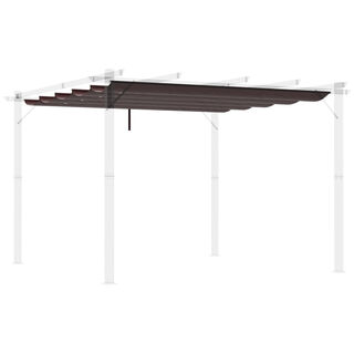 Outsunny Techo de Pérgola para Cenador Jardín con 10 Orificios de Drenaje color Café