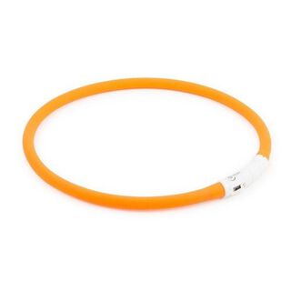 Collar parpadeante con USB para perro color Naranja