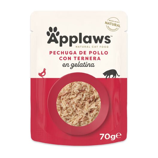 Applaws Pollo y Ternera en gelatina sobre para gatos, , large image number null