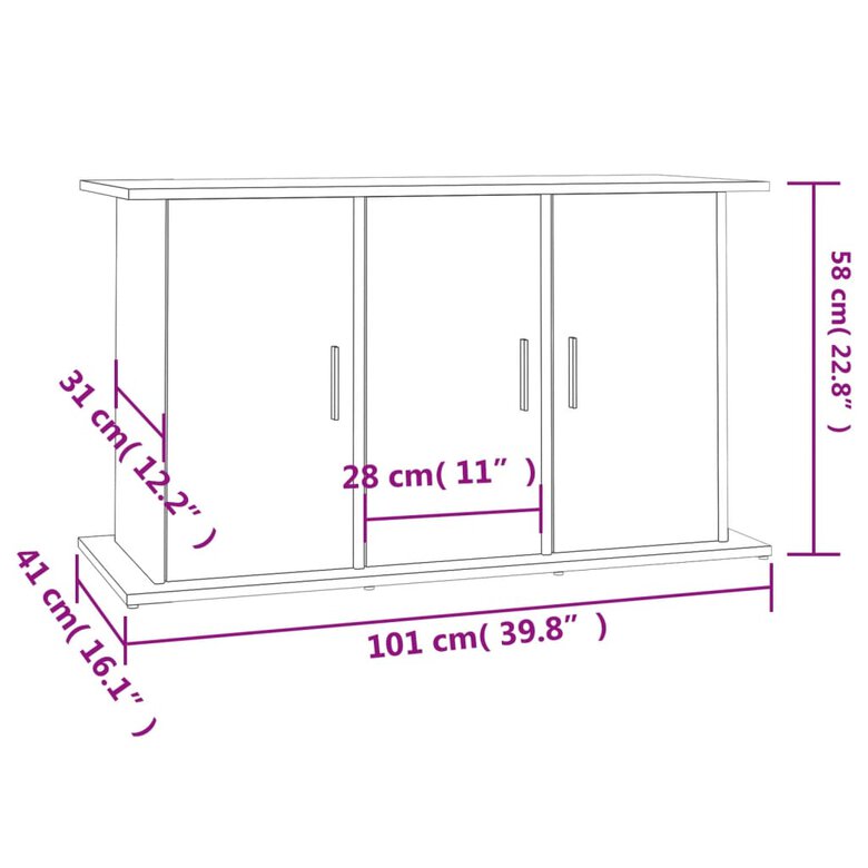 VidaXL Mesa de madera blanca para acuarios , , large image number null