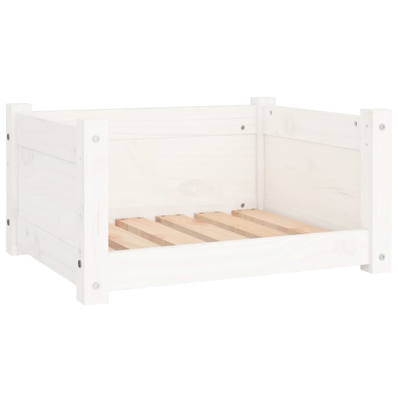 VidaXL Estructura lisa cama de madera blanca para perros, , large image number null