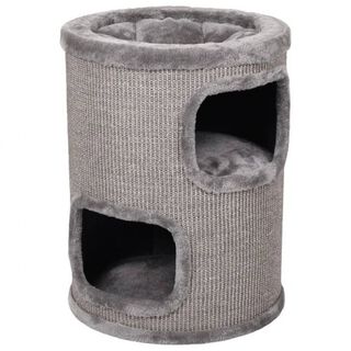 Tubo rascador con cueva para gato color Gris