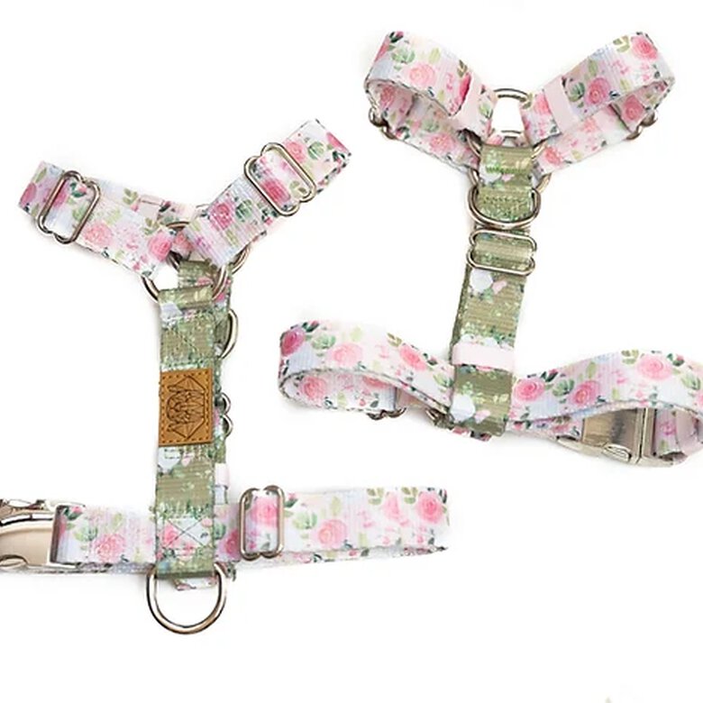 Pets & Props Arnés Strap PINK & OLIVE FLOWERS para perros, , large image number null