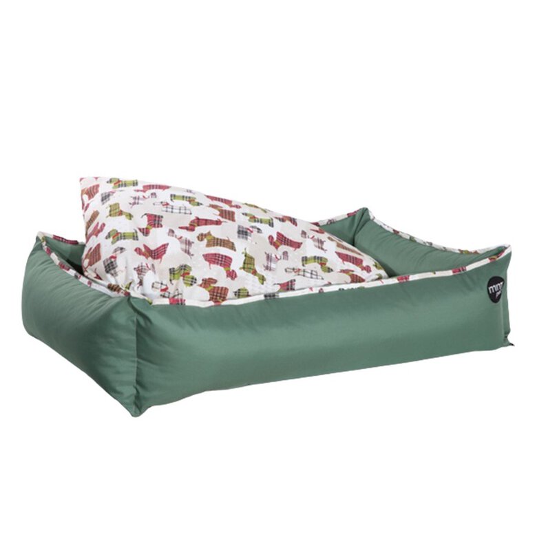 MMPET Cama Rectangular con Cremalleras Verde para mascotas, , large image number null