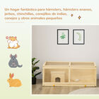 PawHut Jaula para Hámster de Madera 100x58x38 cm Casa para Roedores con Tapa Abatible Panel de Acrílico Bandeja Extraíble y Cabaña para Conejos Chinchillas Natural, , large image number null