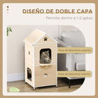 PawHut Casa para Gatos Madera Natural, , large image number null