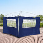 Outsunny 2 Paredes Parte Laterales para Carpa 3x2 Lado Parasol de Gazebo Tela Oxford con 2 Ventanas Medidas Apto para 3x3 3x6 Azul, , large image number null