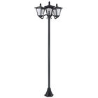 Outsunny Farol Solar de Jardín con 3 Luces LED Impermeable IP44 Sensor de Noche Farola de Exterior para Camino Terraza Patio Acero Inoxidable 51,5x47x182,5 cm Negro, , large image number null