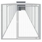 vidaXL Gallinero con corral acero galvanizado gris para gallina, , large image number null