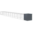 vidaXL Gallinero con corral acero galvanizado gris para gallina, , large image number null