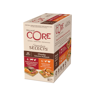 Wellness Core Signature Selects Chunky lata para gatos - Multipack 8