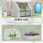 Outsunny Huerto Urbano con Invernadero Invernadero de Exterior 127x95x92 cm Tipo Caseta con Arriate de Acero Interior Ventana Enrollable y Cubierta de PE 140 g/m² para Cultivos Plantas Flores Blanco, , large image number null