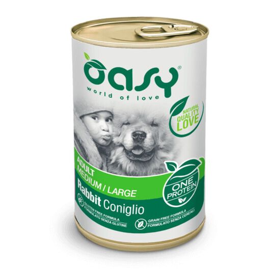 OASY PERRO LATA ADULT M/L CONEJO 400G, , large image number null