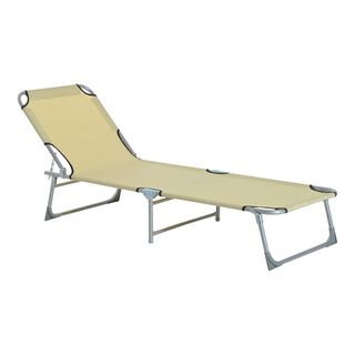 Outsunny Tumbona plegable beige para jardin