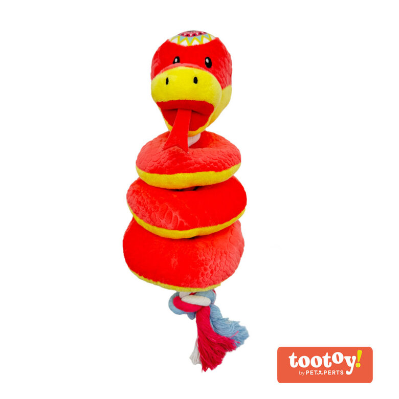 Tootoy! Comfort Ring Snake Cuddler peluche con cuerda para perros, , large image number null