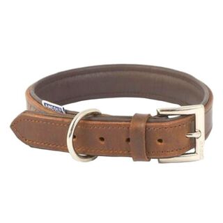 Collar acolchado de cuero Ancol  modelo Heritage para perros color Marrón