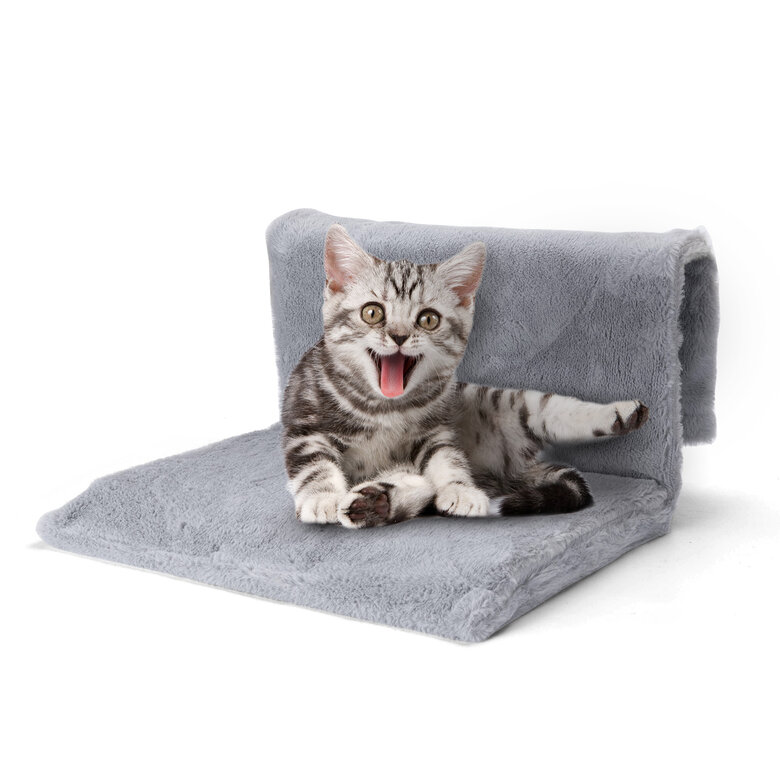 Nobleza Cama de Radiador para Gatos y Perros,Calentito Suave de Felpa Cama para Mascotas,con extraíble resistente y duradero marco de metal,Gris,48*30*25cm, , large image number null