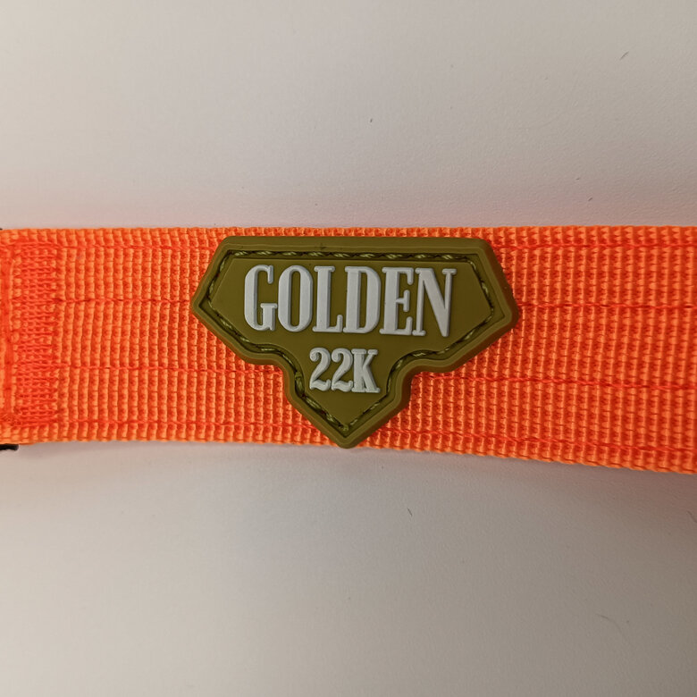 Correa profesional táctica para perros Golden 22k Pro-Leash (152cm), asa acolchada, alta resistencia, alta visibilidad, color naranja, anti enredos y con mosquetón de escalada tipo kong frog, , large image number null