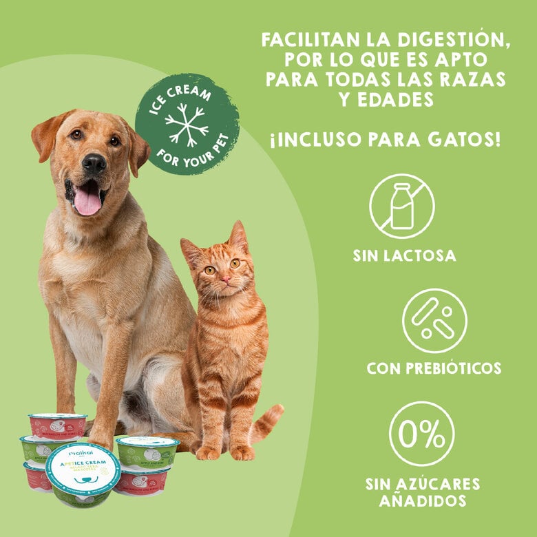 Helados para Perros y Gatos con prebióticos. MAIKAI PETS. PACK 6 (6x110g). Sabores: Yogur cpn manzana y Kiwi, y Yogur con Sandia y frutos rojos., , large image number null