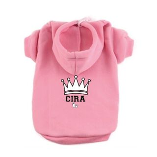 Sudadera con capucha Corona para perros color Rosa