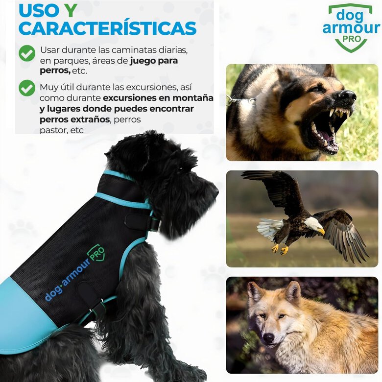 DOG ARMOUR PRO CHALECO DE PROTECCIÓN ANTI MORDIDA PARA PERROS AZUL - IMPERMEABLE - REFLECTANTE, , large image number null