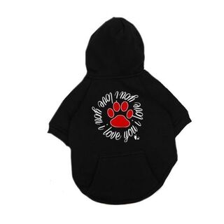 Sudadera capucha "I love you"  para perros personalizada color Negro