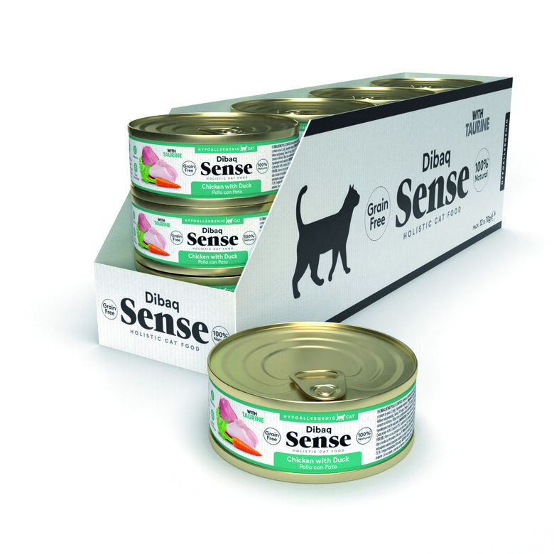 Dibaq Sense Cat Pollo y Pato con Zanahorias (12uds x 70g), , large image number null