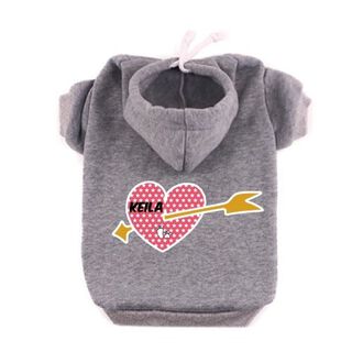 Sudadera Corazón Flecha para perros color Gris