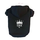 Sudadera con capucha Corona para perros color Negro, , large image number null