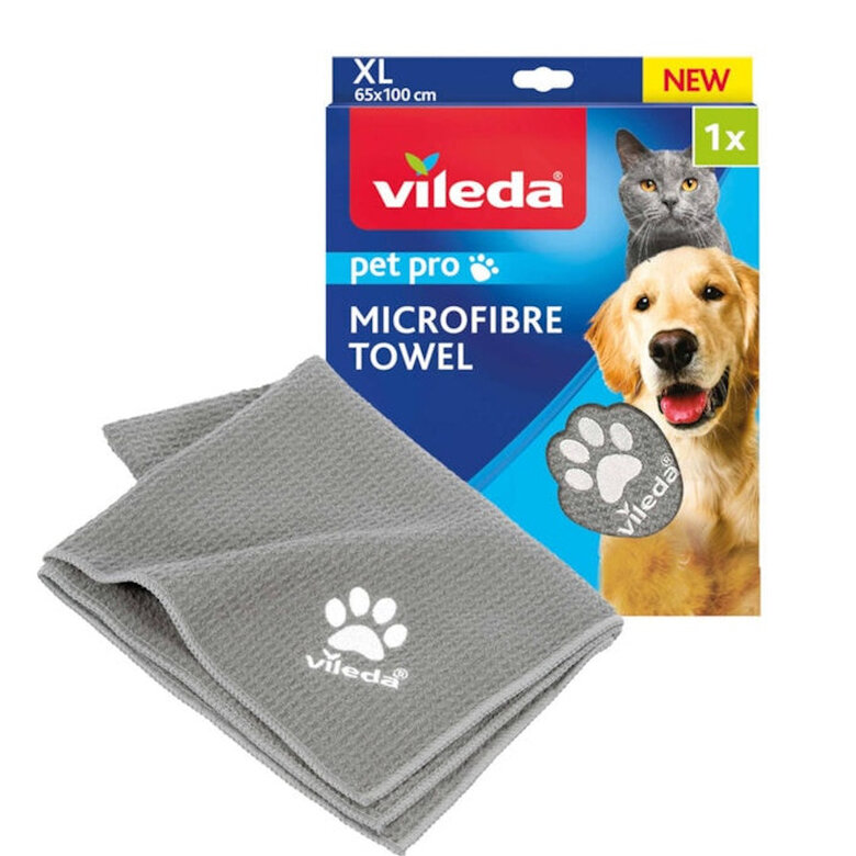 Vileda Pet Pro Toalla de Microfibra Gris para perros, , large image number null