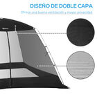 Outsunny Carpa de Jardín negra Cenador para 4-6 Personas para camping, , large image number null