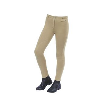 Pantalón de equitación infantil con parches de rodilla modelo Supa-fit color Beige