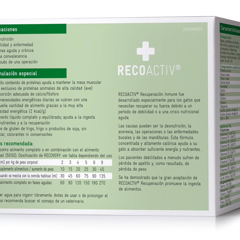 RECOACTIV® Tónico suplemento Recovery Inmune para gatos con poco apetito y debilitados, , large image number null