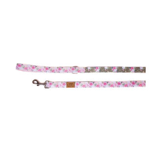 Pets & Props Correa Webbing Pink y Olive Flowers Dual para perro