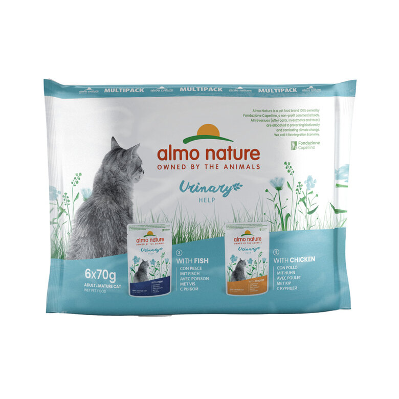 Almo Nature Urinary Help Pescado y Pollo sobre para gatos – Multipack 6, , large image number null