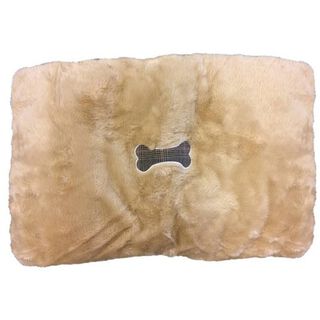 Colchón con hueso bordado para perros color Beige